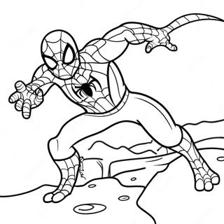 Spiderman Vs Lizard Action Scene Coloring Page 29297-26456