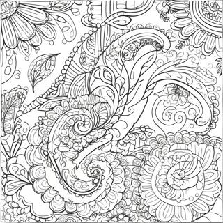 Intricate Paisley Design Coloring Page 29328-26469