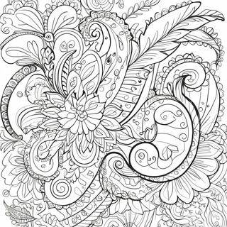 Intricate Paisley Design Coloring Page 29328-26471