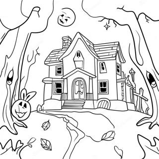 Spooky Mystery Scene Coloring Page 29338-26480