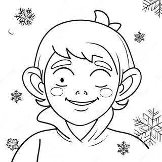 Playful Jack Frost With Snowflakes Coloring Page 29418-26541