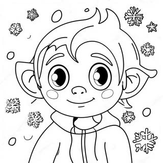 Playful Jack Frost With Snowflakes Coloring Page 29418-26543