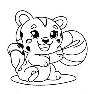 Cute Baby Tiger Playing With A Ball Coloring Page 29448-26567