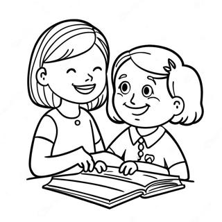 Compassionate Social Worker Helping Children Coloring Page 29468-26582