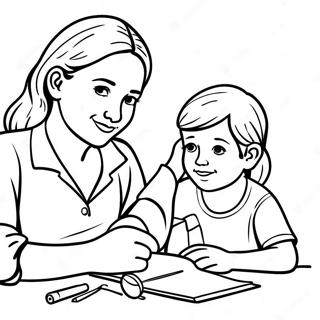 Compassionate Social Worker Helping Children Coloring Page 29468-26584