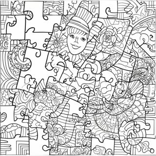 Colorful Jigsaw Puzzle Coloring Page 29528-26630