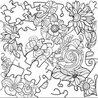 Colorful Jigsaw Puzzle Coloring Page 29528-26631