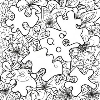 Colorful Jigsaw Puzzle Coloring Page 29528-26632