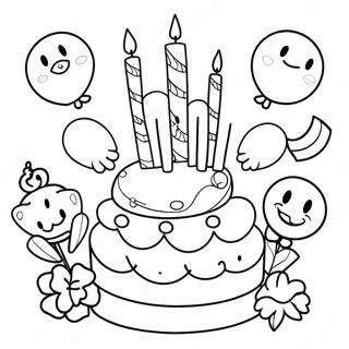 Happy 3rd Birthday Coloring Pages