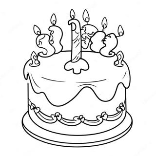 Colorful 3rd Birthday Cake Coloring Page 29538-26638