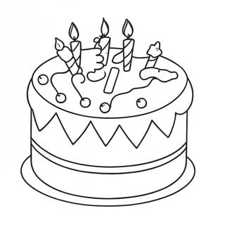 Colorful 3rd Birthday Cake Coloring Page 29538-26639