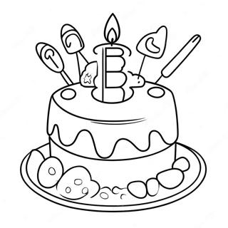 Colorful 3rd Birthday Cake Coloring Page 29538-26640