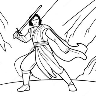 Kylo Ren In Battle Stance Coloring Page 29548-26645