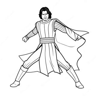 Kylo Ren In Battle Stance Coloring Page 29548-26646