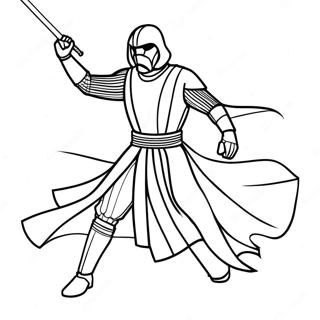 Kylo Ren In Battle Stance Coloring Page 29548-26647