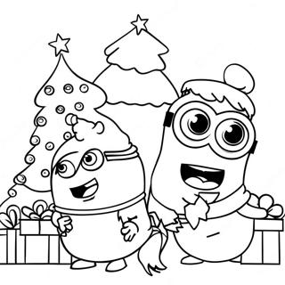 Minions Christmas Coloring Page 29557-26650