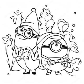 Minions Christmas Coloring Page 29557-26651