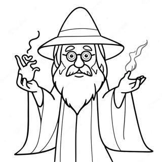 Magical Wizard Casting Spells Coloring Page 29568-26661