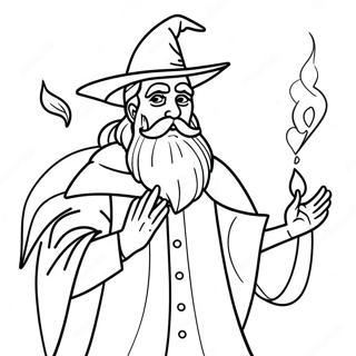 Magical Wizard Casting Spells Coloring Page 29568-26663