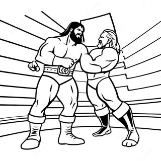 Epic Wwe Wrestler Battle Coloring Page 2959-2398