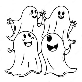 Spooky Ghosts Halloween Coloring Page 29618-26702