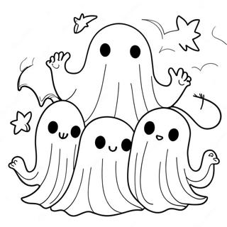 Spooky Ghosts Halloween Coloring Page 29618-26703