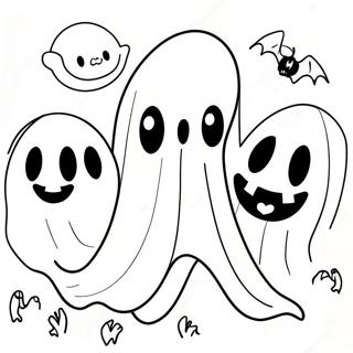 Spooky Ghosts Halloween Coloring Page 29618-26704