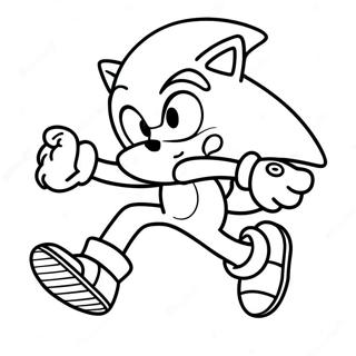 Speedy Sonic Running Coloring Page 29628-26711