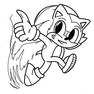 Speedy Sonic Running Coloring Page 29628-26712