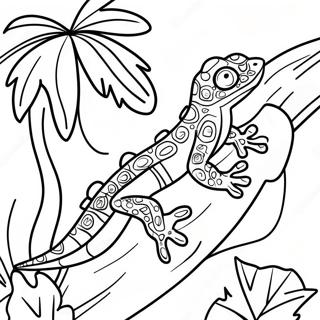 Colorful Gecko In A Tropical Jungle Coloring Page 29668-26741