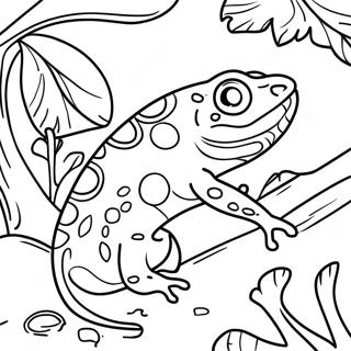 Colorful Gecko In A Tropical Jungle Coloring Page 29668-26742