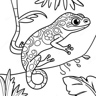 Colorful Gecko In A Tropical Jungle Coloring Page 29668-26743