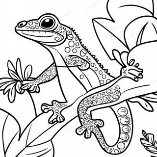 Colorful Gecko In A Tropical Jungle Coloring Page 29668-26744