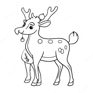 Festive Reindeer With Santa Hat Coloring Page 29678-26752