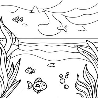 Bright Blue Ocean Scene Coloring Page 2969-2406