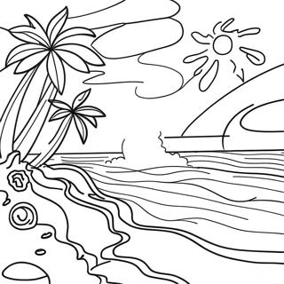 Bright Blue Ocean Scene Coloring Page 2969-2407