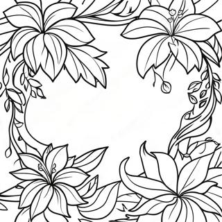 Tropical Vine Jungle Coloring Page 29708-26776