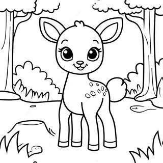 Cute Baby Deer In The Forest Coloring Page 29738-26798