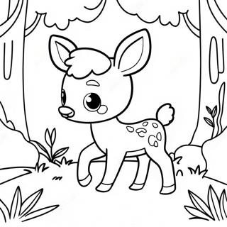 Cute Baby Deer In The Forest Coloring Page 29738-26799