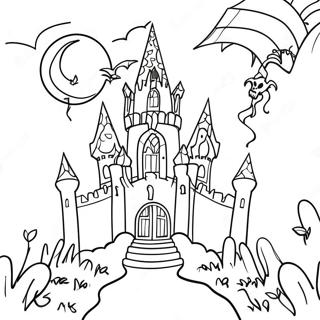 Gothic Creepy Castle Coloring Page 29747-26802