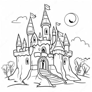 Gothic Creepy Castle Coloring Page 29747-26803