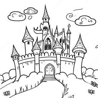 Gothic Creepy Castle Coloring Page 29747-26804