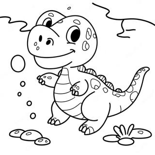 Friendly Water Dinosaur Swimming Coloring Page 29778-26829