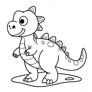 Friendly Water Dinosaur Swimming Coloring Page 29778-26830