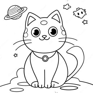 Space Cat Coloring Pages