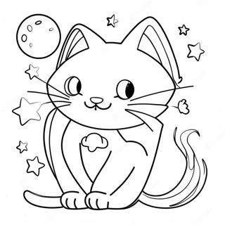 Space Cat Coloring Page 29797-26842