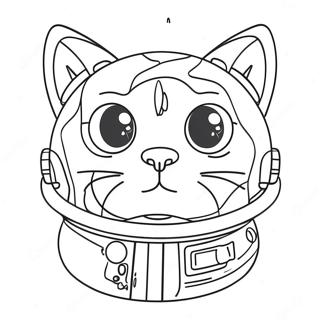 Space Cat Coloring Page 29797-26843