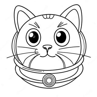 Space Cat Coloring Page 29797-26844