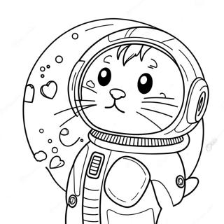 Cosmic Cat In A Spacesuit Coloring Page 29798-26846