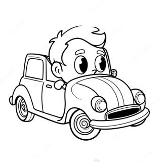 Cory Carson Driving His Colorful Car Coloring Page 29859-26886